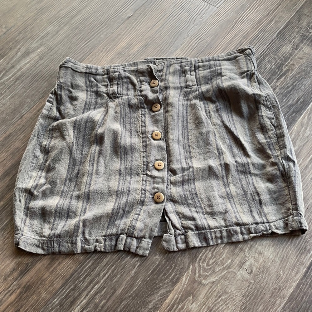 Women’s Vanilla star Linen Button Up Skirt Sz L